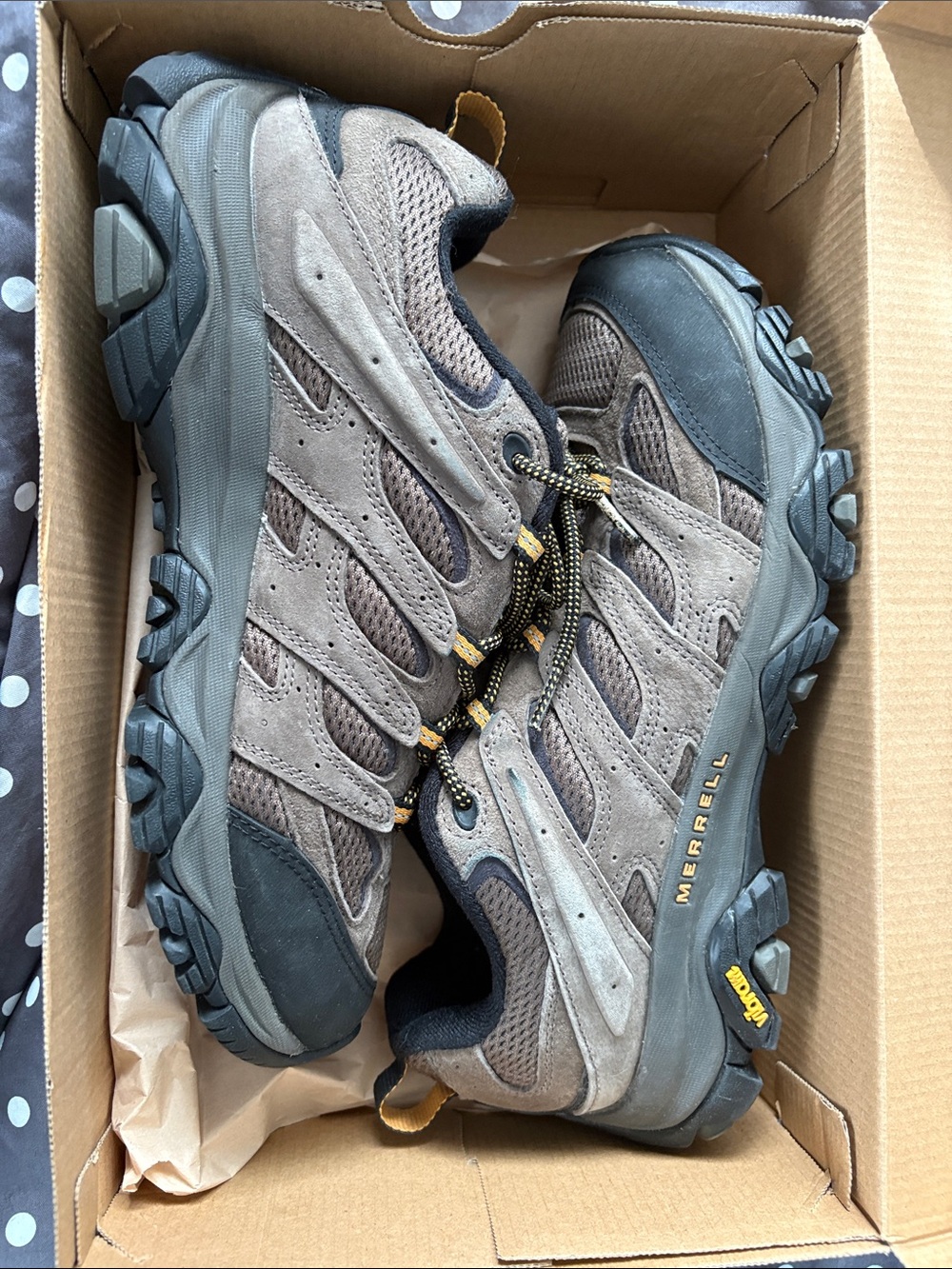Merrell Brown and Black Men's Trail Hiking Shoes
